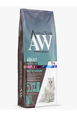 Animal World Biftekli ve Tavuklu Multicolour Yetişkin Kedi Kuru Maması 15 kg