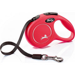 Flexi New Classic Şerit Otomatik Köpek Gezdirme Tasması Kırmızı 5Mt M