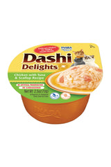 Inaba Dashi Delights Tavuklu & Ton Balıklı ve Deniz Taraklı Yetişkin Kedi Çorbası 70 gr