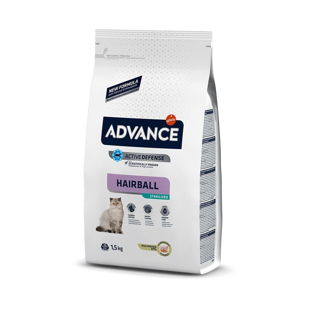 Advance Hindili Hairball (Tüy Yumağı Önleyici) Kısırlaştırılmış Yetişkin Kedi Kuru Maması 1,5 kg