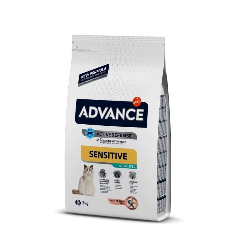 Advance Somonlu Sensitive (Hassas) Kısırlaştırılmış Yetişkin Kedi Kuru Maması 3 kg