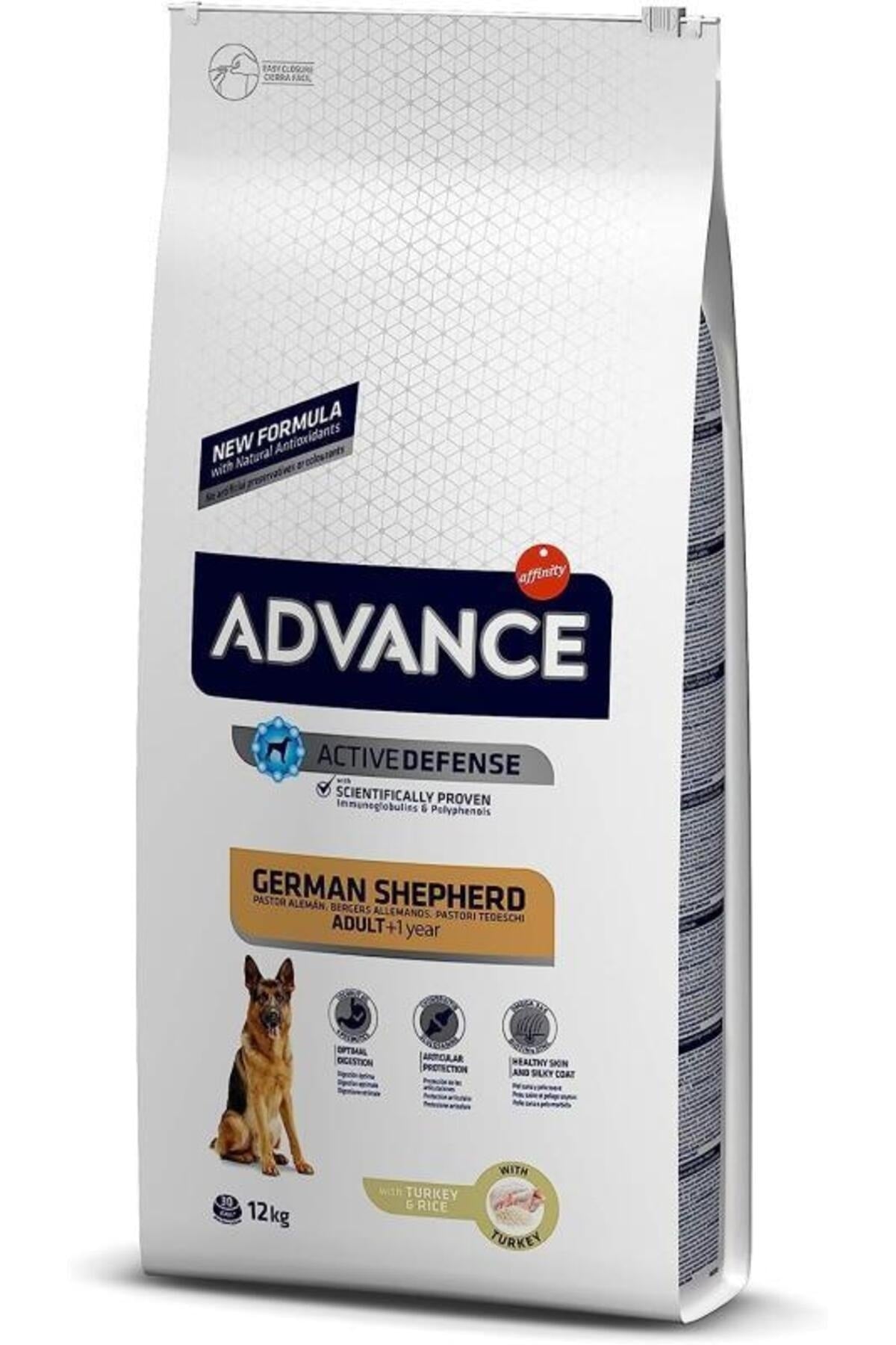 Advance Hindili ve Pirinçli German Shepherd (Alman Kurdu) Yetişkin Köpek Kuru Maması 12 kg