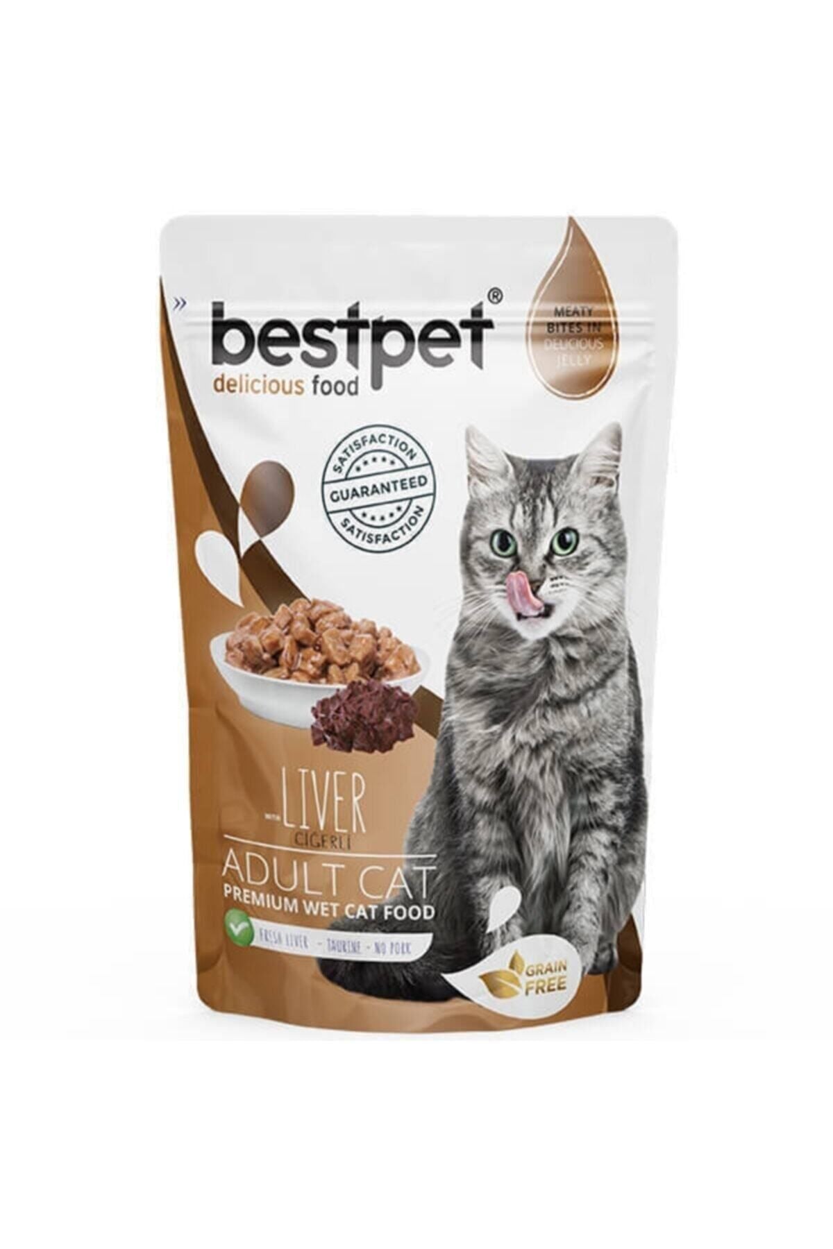 BestPet Ciğerli Tahılsız Yetişkin Kedi Konserve Yaş Maması 85 gr