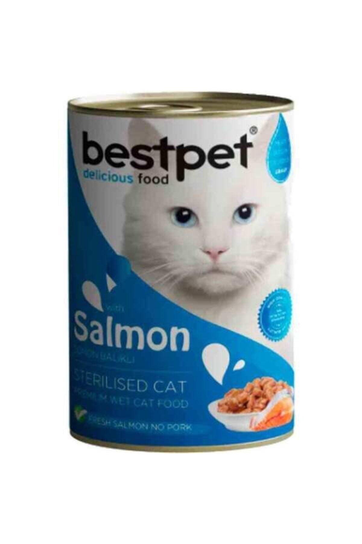 BestPet Somonlu Kısırlaştırılmış Yetişkin Kedi Konserve Yaş Maması 400 gr