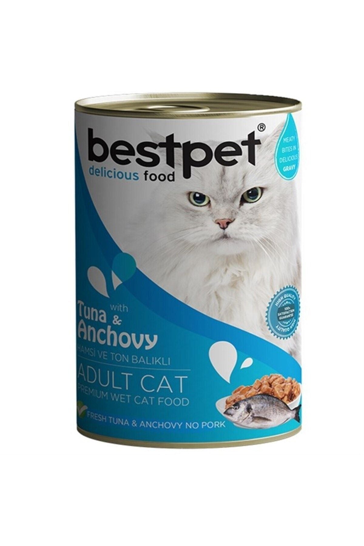 Bestpet Ton Balıklı ve Hamsili Yetişkin Kedi Konserve Yaş Maması 400 gr