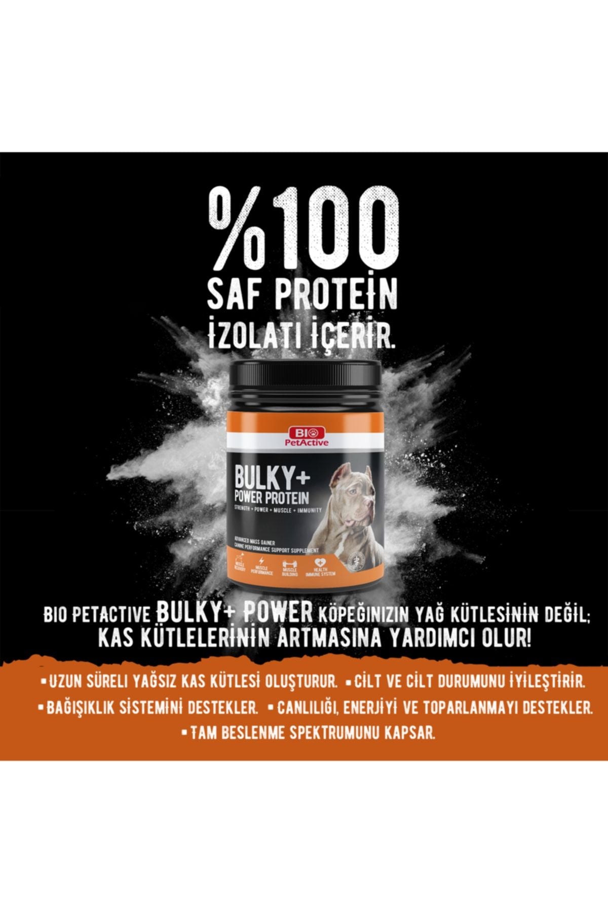 Bio Petactive Bulky Power Kas Güçlendirici Köpek Protein Tozu 368 gr