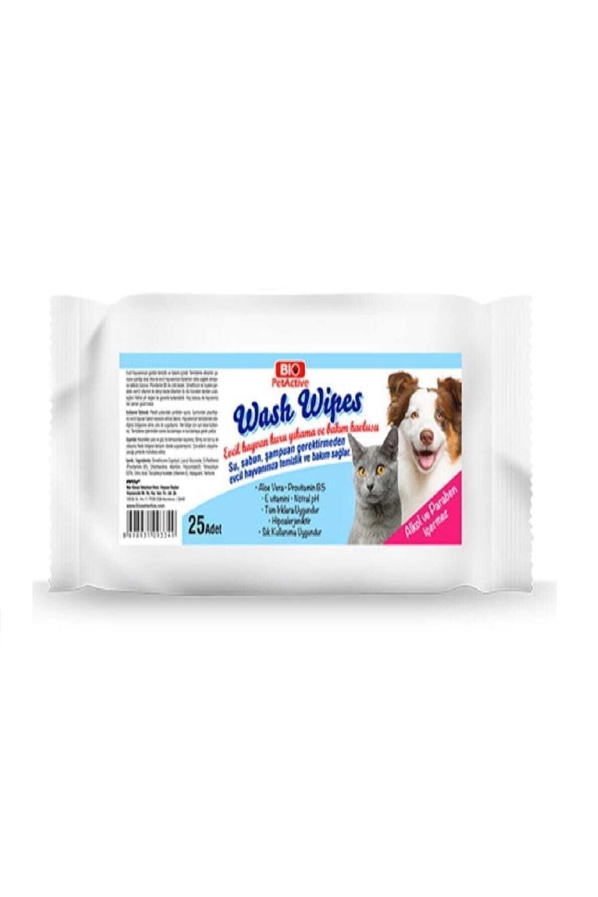 Bio Petactive Wash Wipes Kedi ve Köpek Temizleme Mendili Küçük Boy (25 Adet)