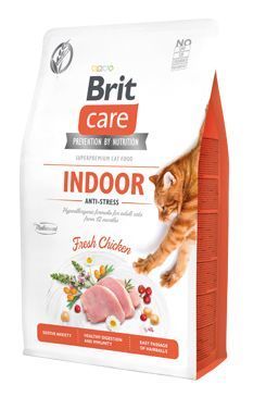 Brit Care Grain-Free Tahılsız Tavuklu Anti-Stress Indoor Ev Kedileri için Stres Azaltıcı Yetişkin Kedi Kuru Maması 2 kg