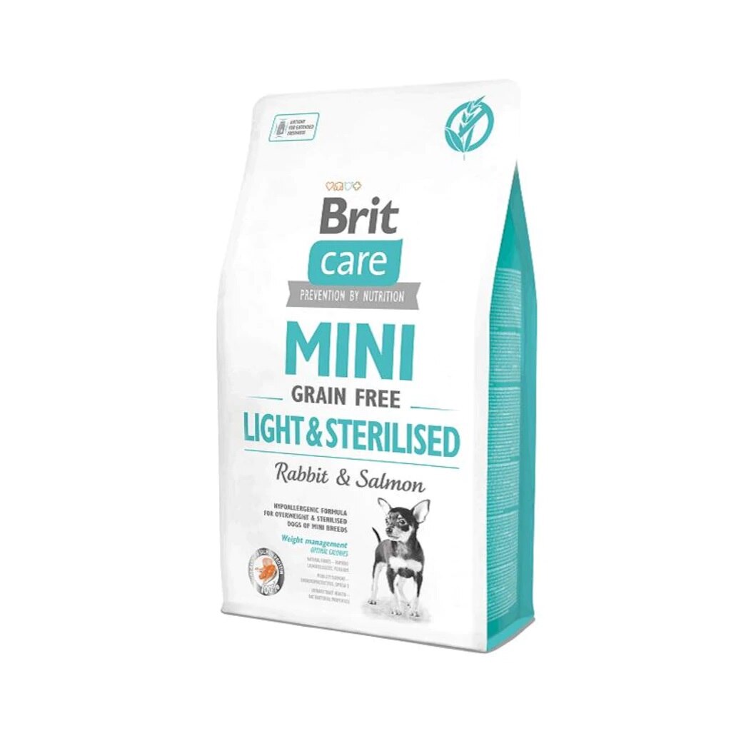 Brit Care Tahılsız Tavşanlı ve Somonlu Light Kısırlaştırılmış Mini Irk Yetişkin Köpek Kuru Maması 2 kg