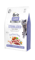 Brit Care Grain-Free Tahılsız Ördekli ve Hindili Kısırlaştırılmış Diyet Kilo Kontrolü Yetişkin Kedi Kuru Maması 7 kg