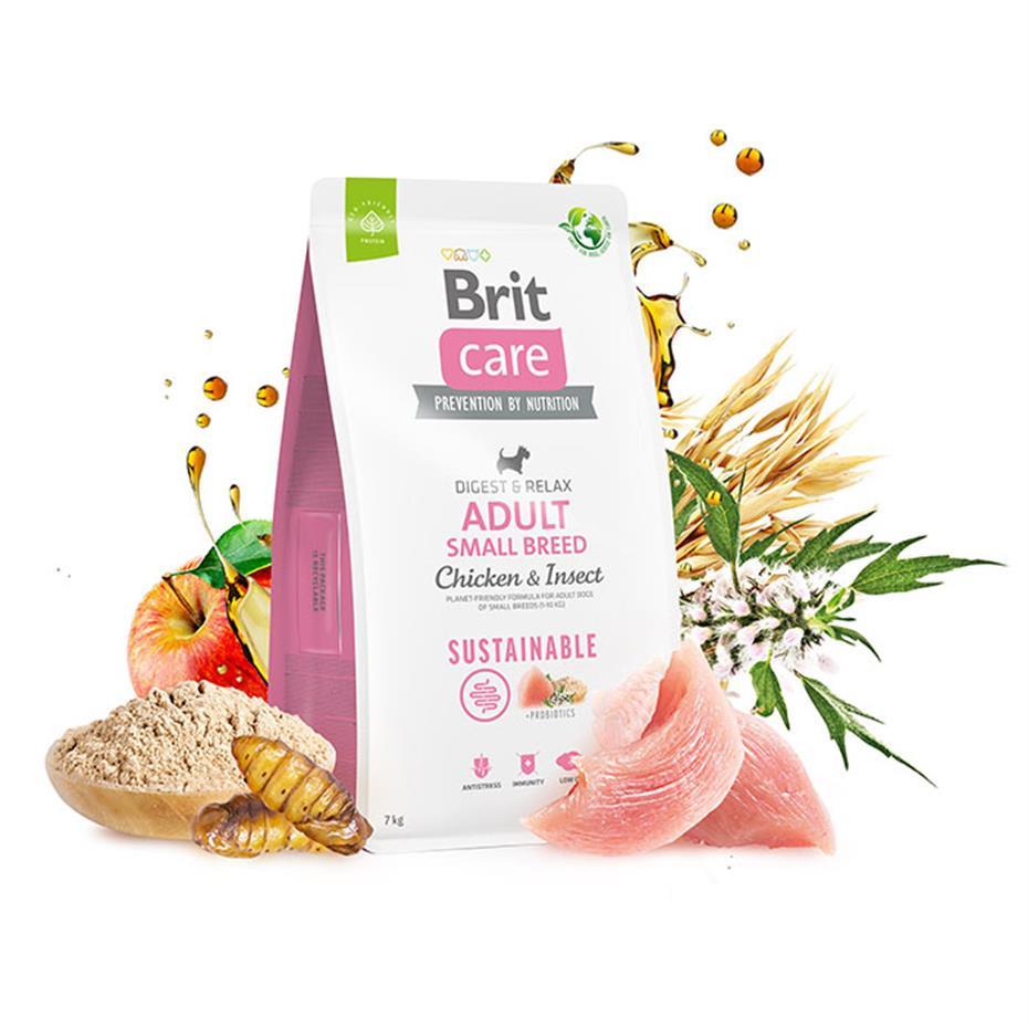 Brit Care Sustainable Tavuklu ve Pirinçli Larva Proteinli Küçük Irk Yetişkin Köpek Kuru Maması 3 kg