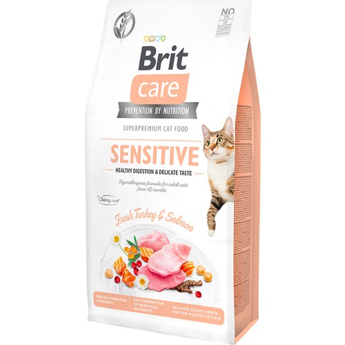 Brit Care Grain-Free Tahılsız Hindili ve Somonlu Sensitive Yetişkin Kedi Kuru Maması 2 kg