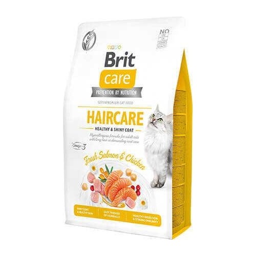 Brit Care Grain-Free Tahılsız Somonlu ve Tavuklu Haircare Deri ve Tüy Sağlığı için Yetişkin Kedi Kuru Maması 7 kg