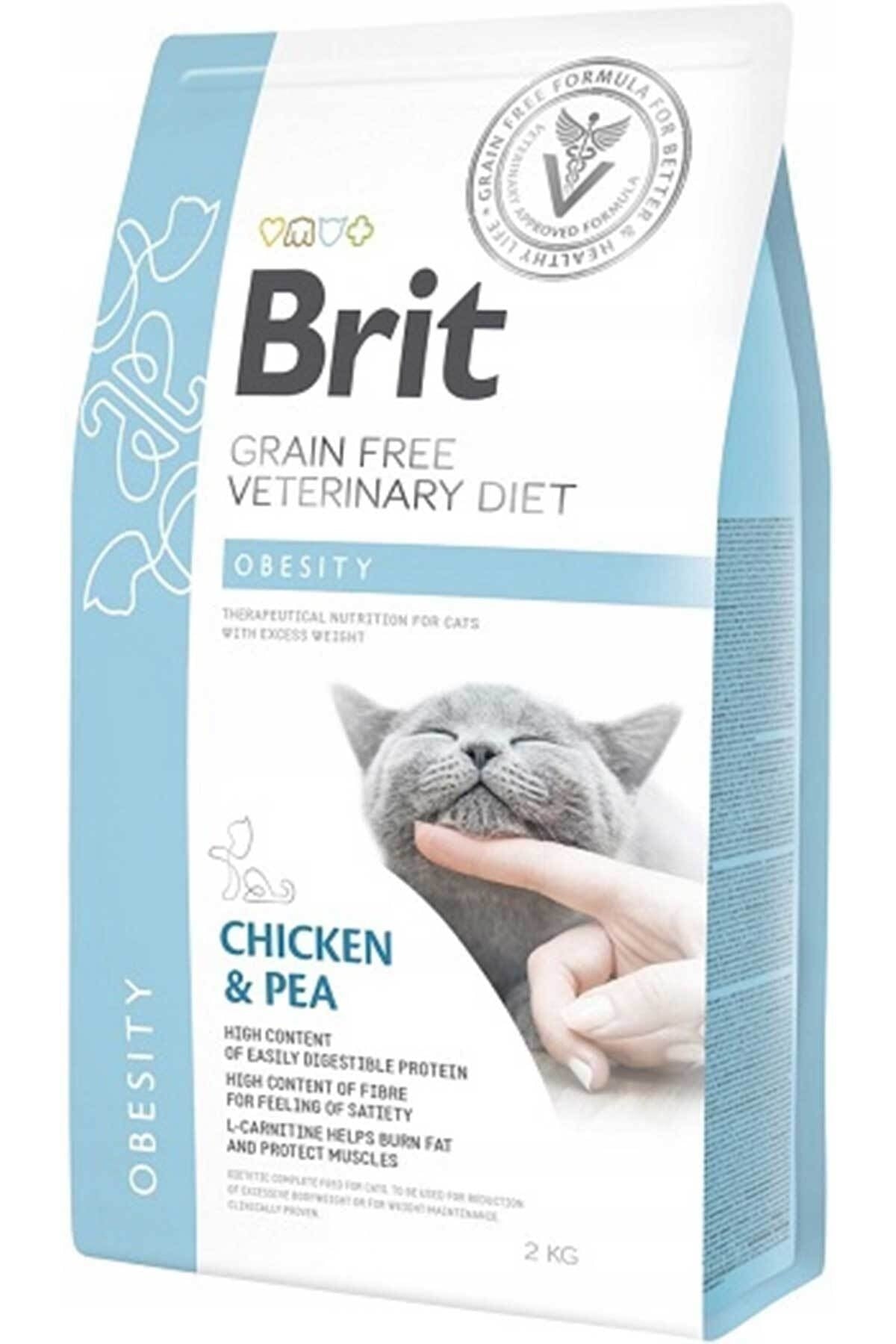 Brit Veterinary Diets Tahılsız Tavuklu ve Bezelyeli Obesity Kilo Kontrolü Yetişkin Kedi Kuru Maması 2 kg