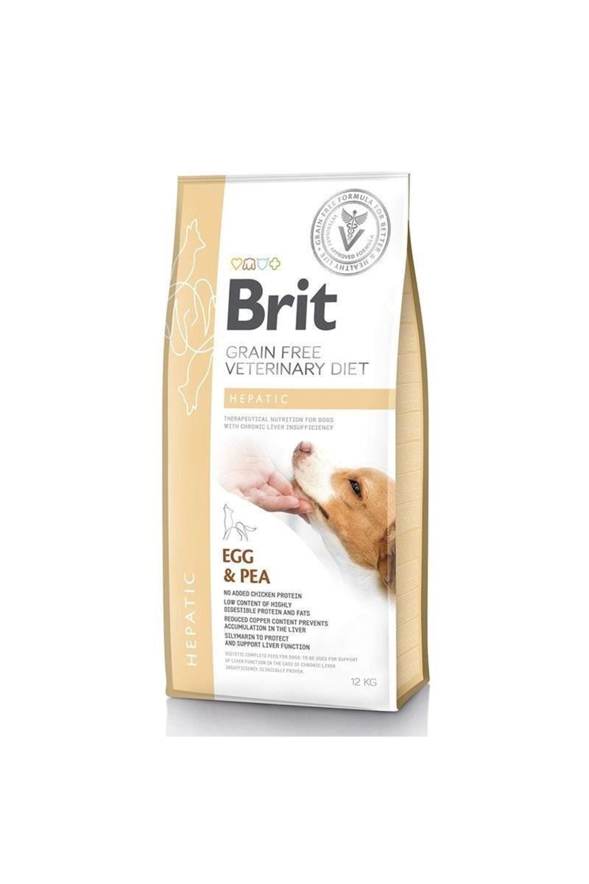 Brit Veterinary Diets Tahılsız Yumurtalı ve Bezelyeli Hepatic Karaciğer Yetmezliği için Yetişkin Köpek Kuru Maması 12 kg