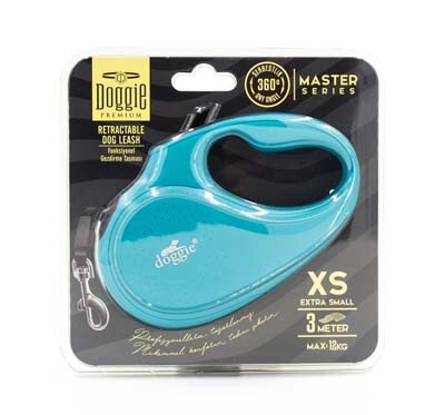 Doggie Otomatik Uzatma Tasması Master Seri Mavi 12kg/3Mt