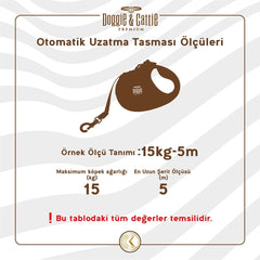 Doggie Otomatik Uzatma Tasması Master Seri Pembe 15kg/5Mt