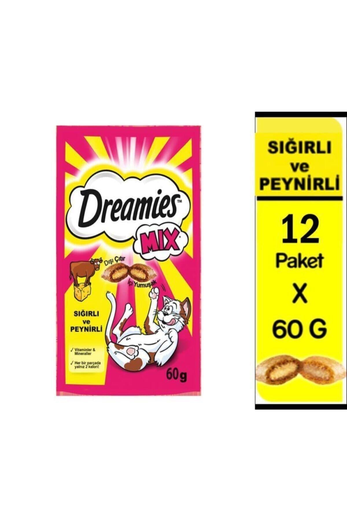 Dreamies Mix Biftekli ve Peynirli Kedi Ödül Maması 12X60 gr