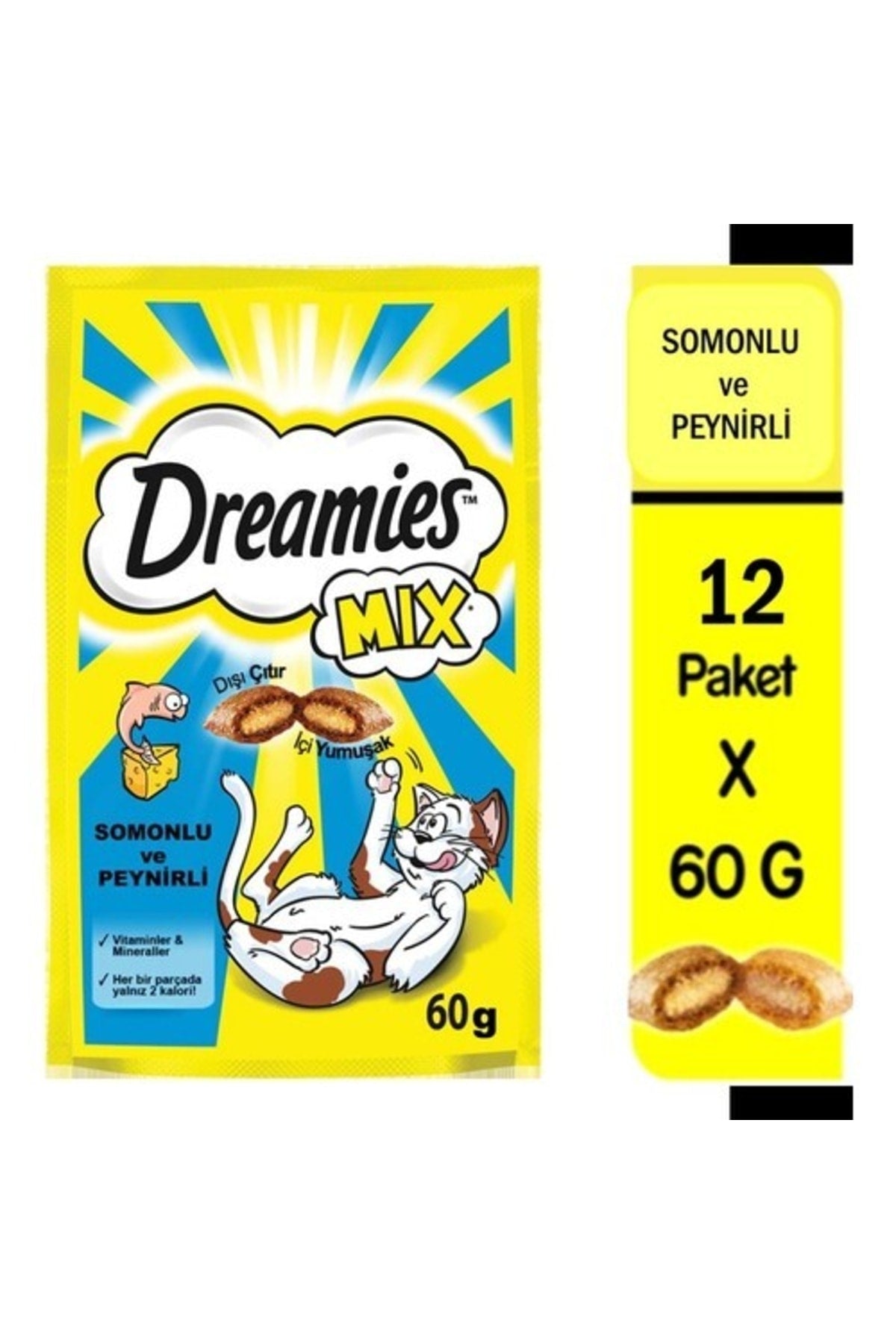 Dreamies Mix Somonlu ve Peynirli Kedi Ödül Maması 12X60 gr