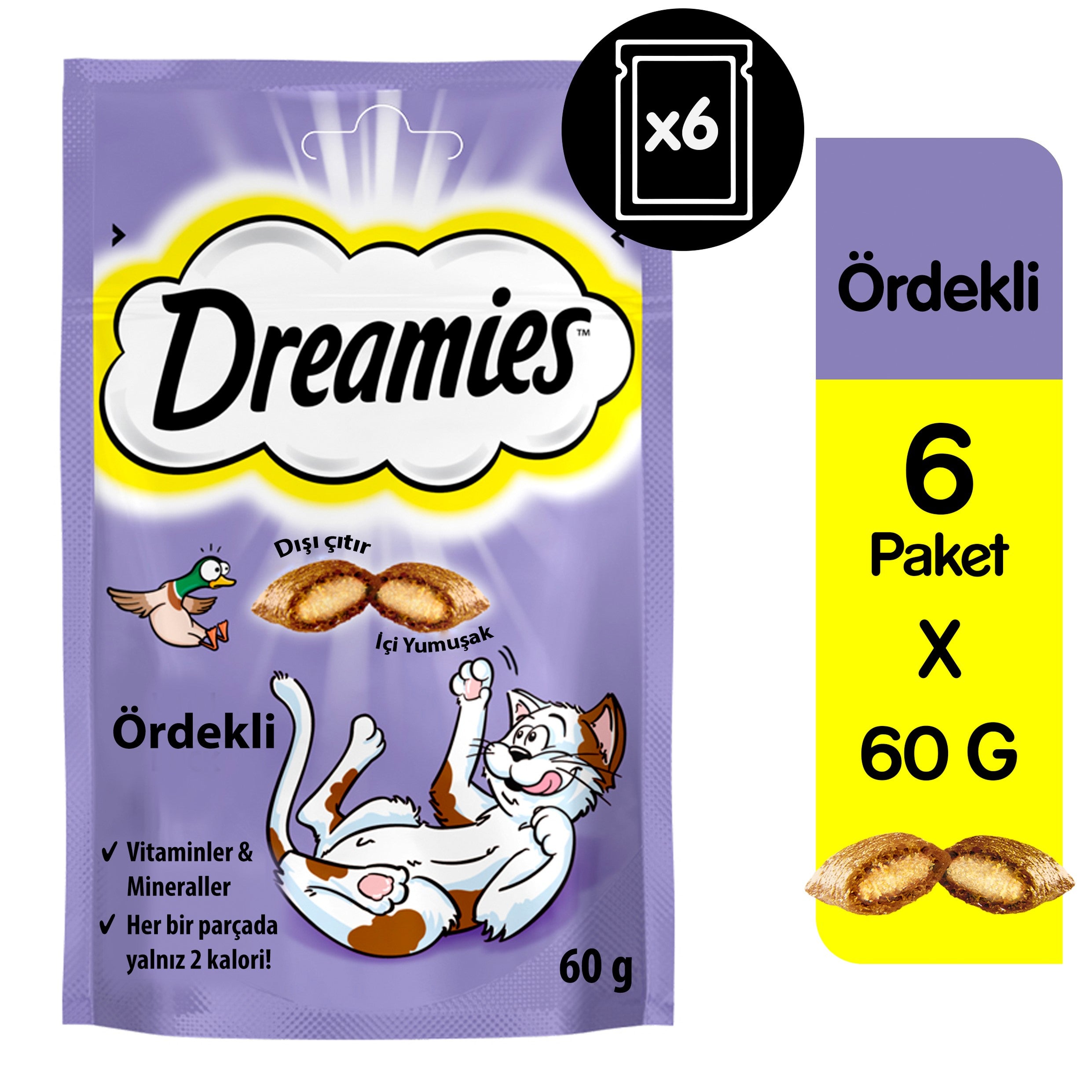 Dreamies Ördekli Kedi Ödül Maması 6X60 gr