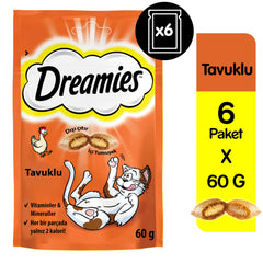 Dreamies Tavuklu Kedi Ödül Maması 6X60 gr