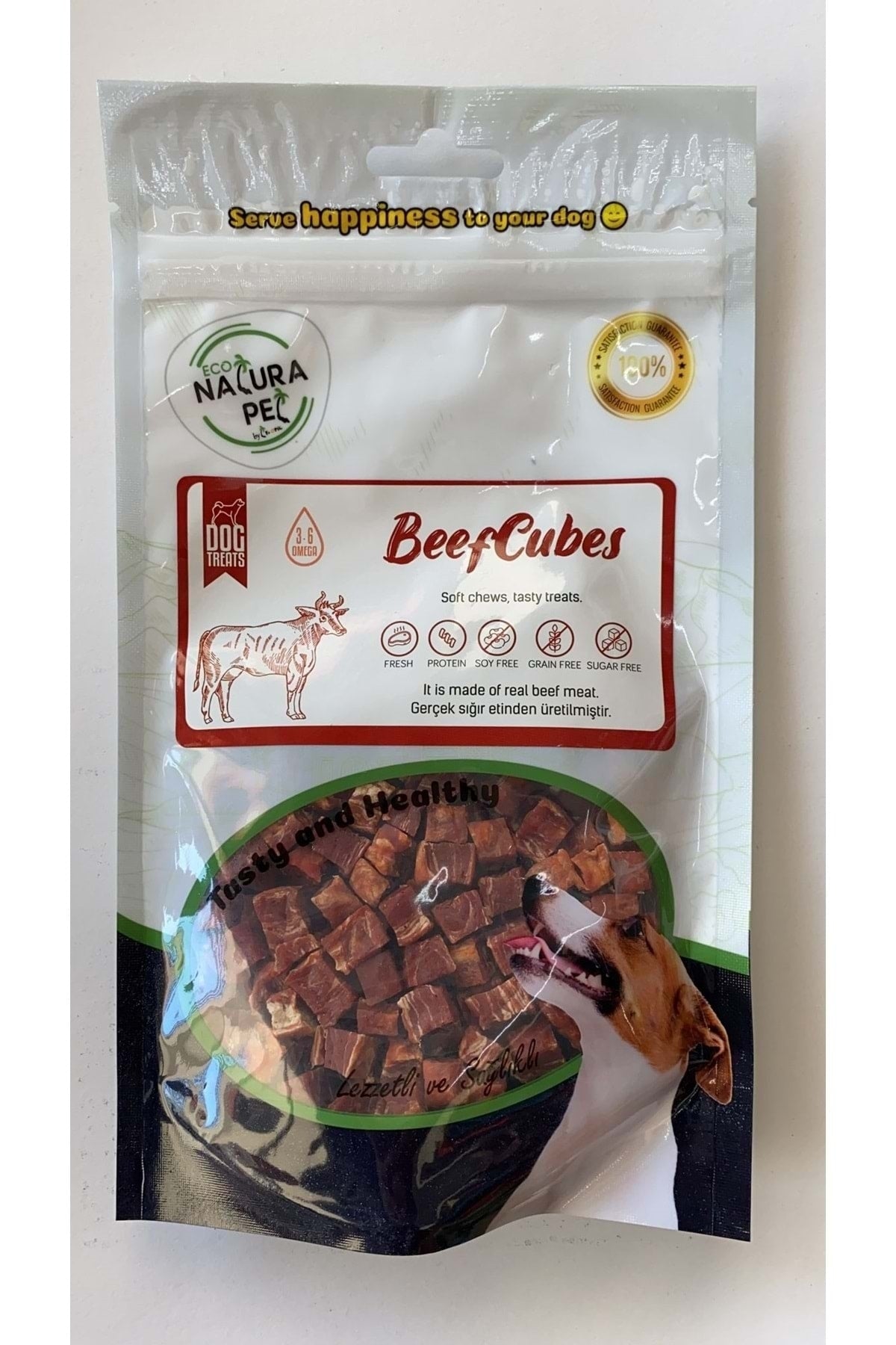 Eco Natura Pet Beef Cubes Yumuşak Biftekli Küp Köpek Ödülü 100 gr