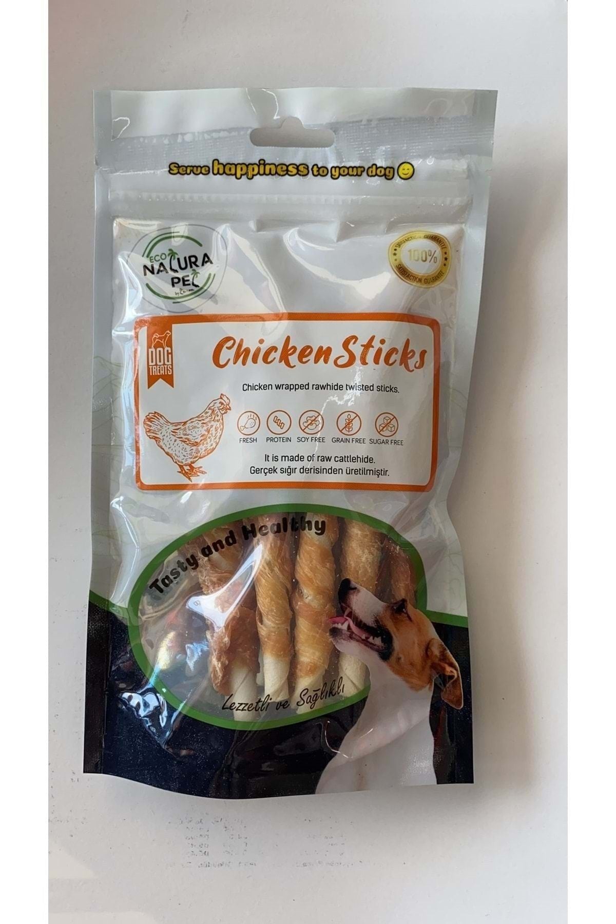 Eco Natura Pet Chicken Sticks Tavuk Sargılı Kemik Köpek Ödülü 90 gr