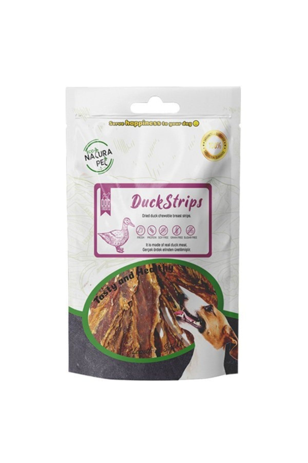 Eco Natura Pet Duck Strips Yumuşak Ördek Eti Dilim Köpek Ödülü 80 gr