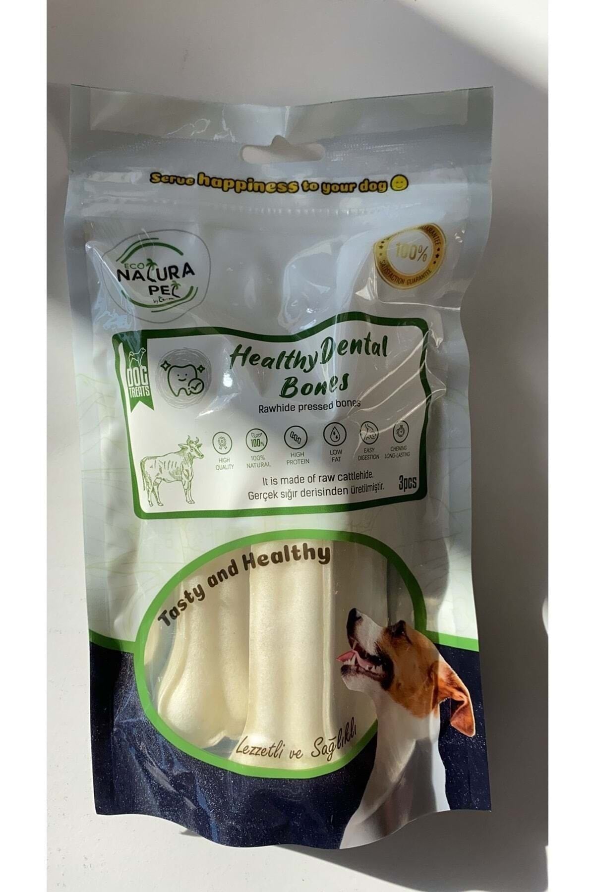 Eco Natura Pet Healty Dental Bones Beyaz Pres Kemik 13 cm 3'lü 180 gr