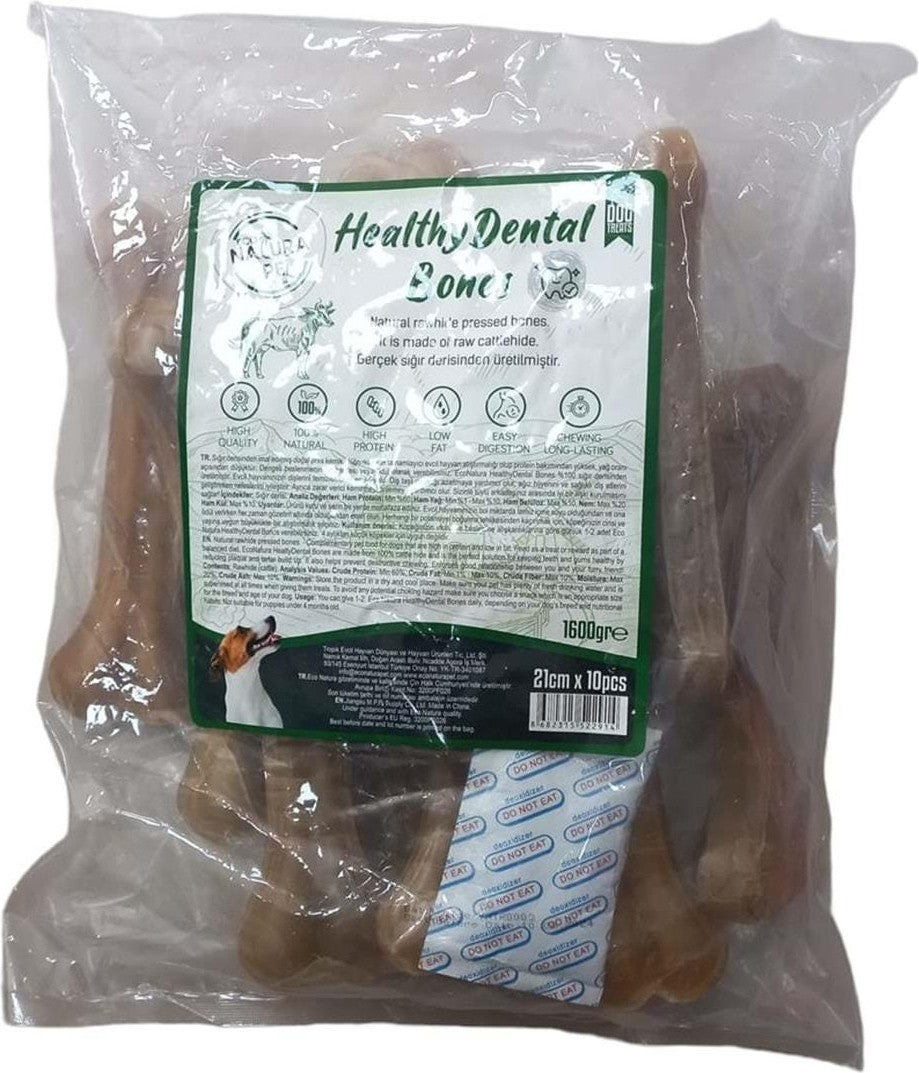 Eco Natura Pet Healty Dental Bones Natural Pres Kahverengi Kemik 15 cm 20' li 1600 gr