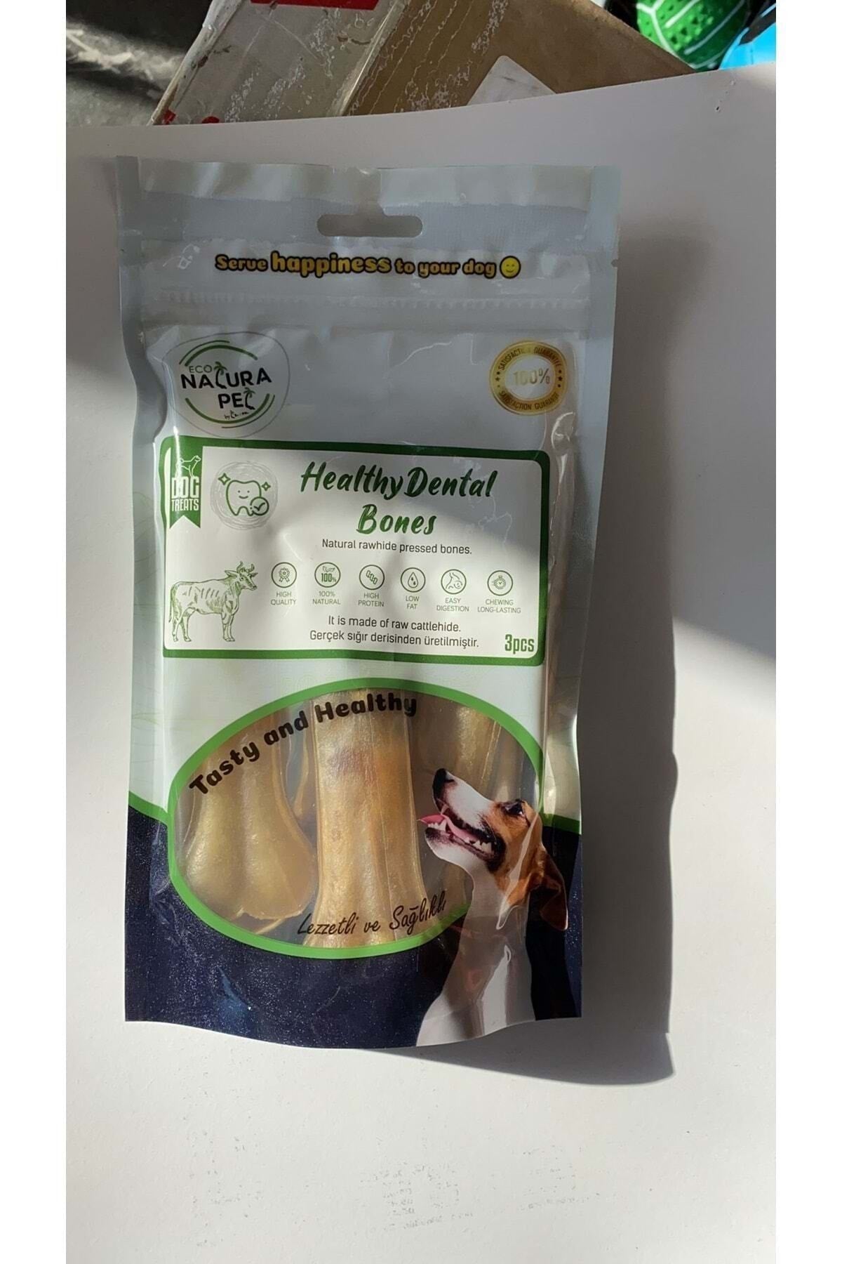 Eco Natura Pet Healty Dental Bones Natural Pres Kemik 13 cm 3'Lü 180 gr