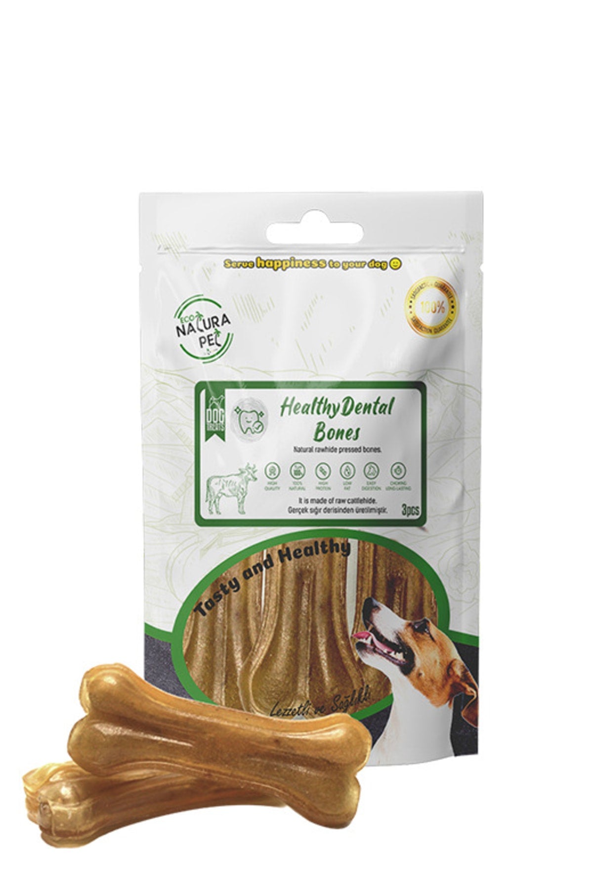 Eco Natura Pet Healty Dental Bones Natural Pres Kemik 13 cm 30'Lu 1500 gr