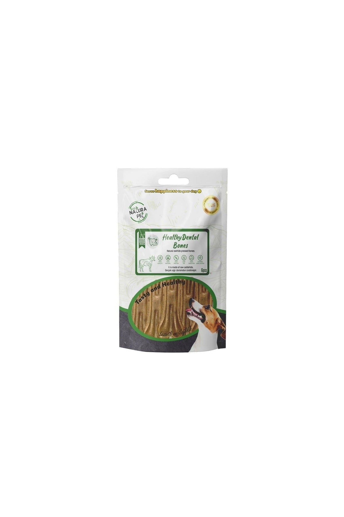 Eco Natura Pet Healty Dental Bones Natural Pres Kemik 8 cm 6'Li 120 gr