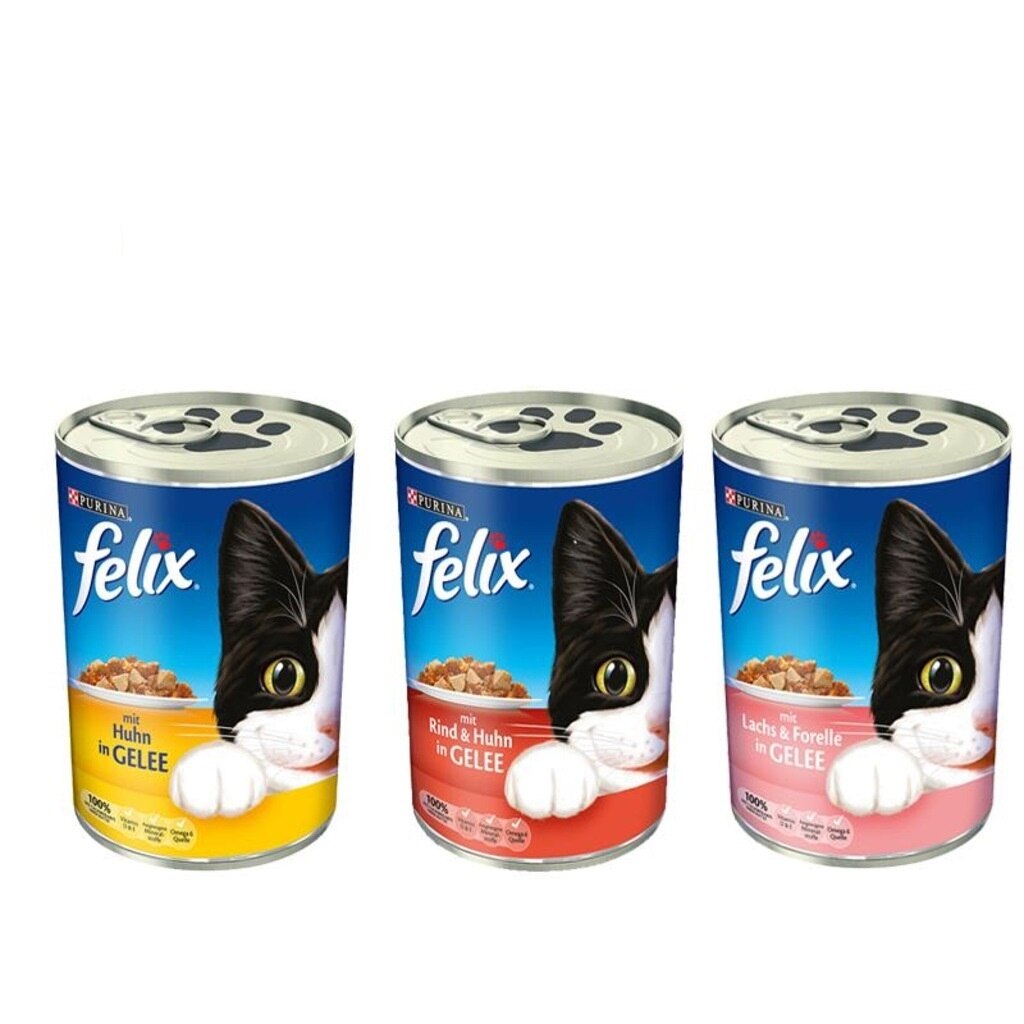 Felix 3 Çeşit Karışık Yetişkin Kedi Konserve Yaş Maması 24 X 400 gr