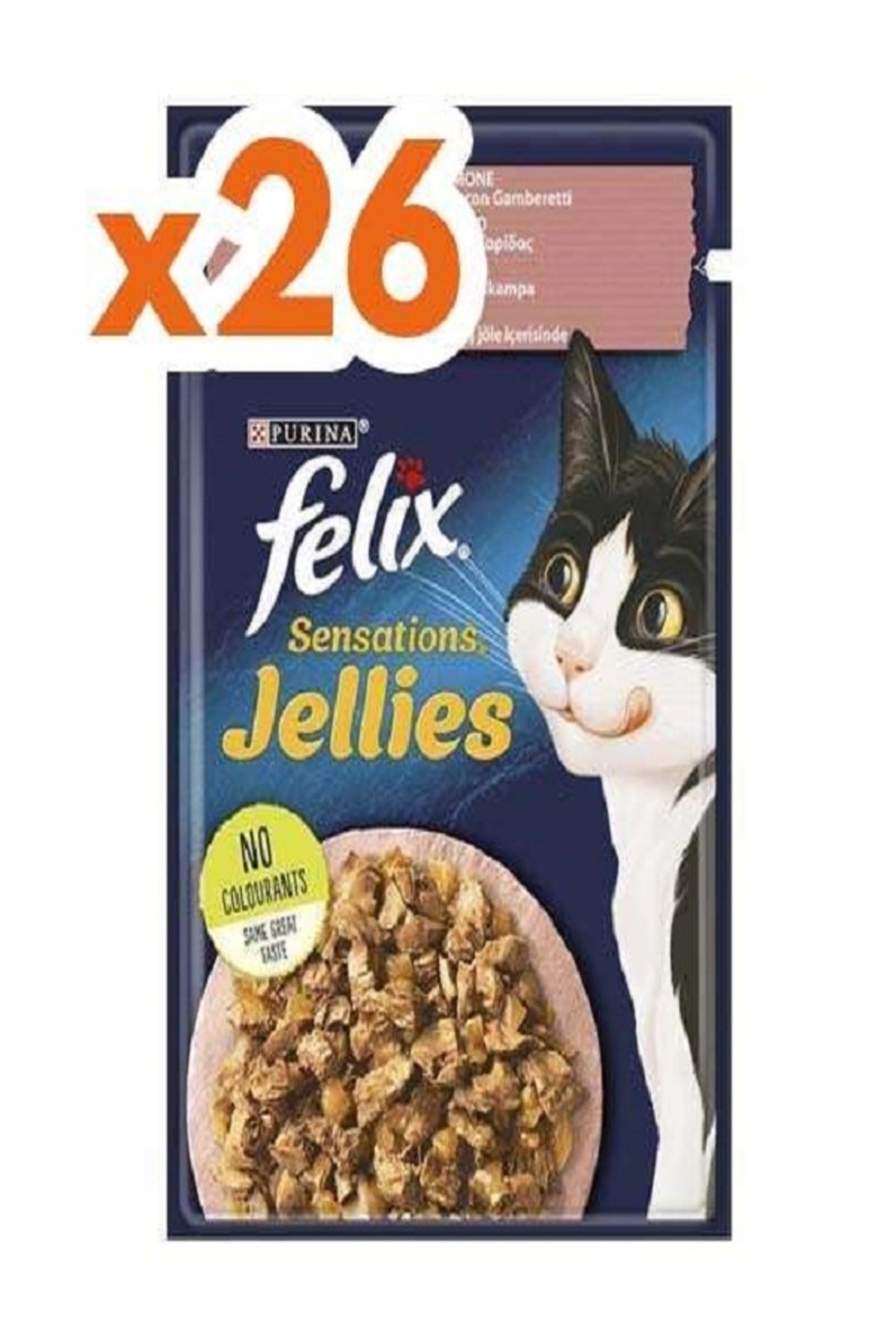 Felix Karidesli ve Somonlu Yetişkin Kedi Yaş Maması 26 X 85 gr