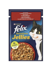 Felix Sensations Sığırlı ve Domatesli Yetişkin Kedi Yaş Maması 26 X 85 gr