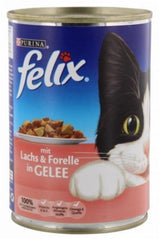 Felix Somonlu ve Alabalıklı Yetişkin Kedi Konserve Yaş Maması 400 gr