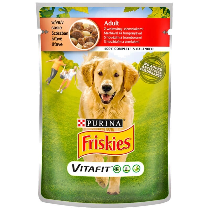 Purina Friskies Sığırlı ve Patatesli Yetişkin Köpek Yaş Maması 20 X 100 gr