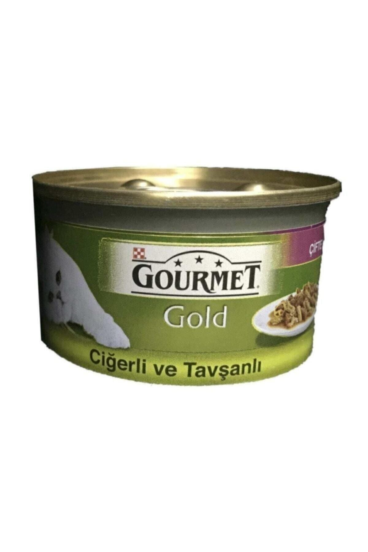 Gourmet Gold Çifte Lezzet Ciğerli ve Tavşanlı Yetişkin Kedi Konserve Yaş Maması 85 gr