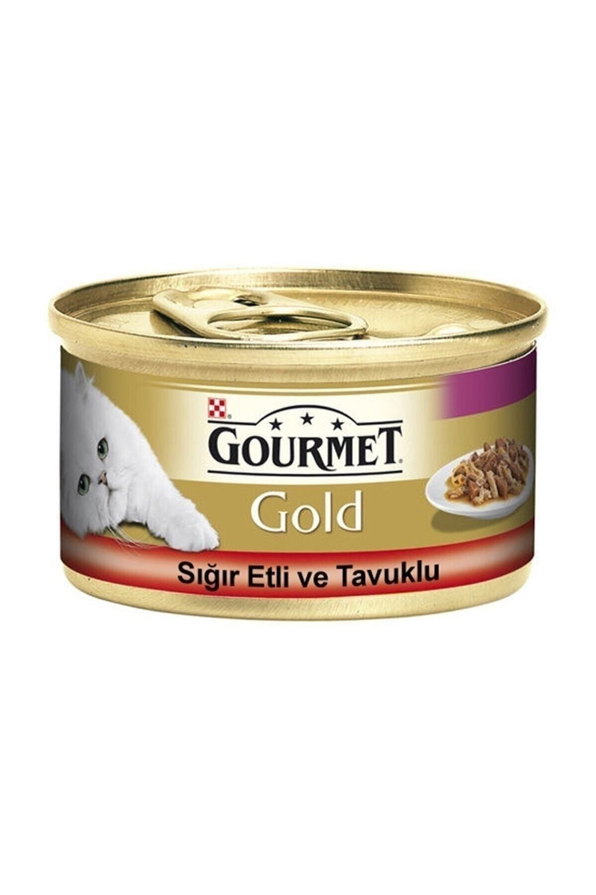 Gourmet Gold Çifte Lezzet Sığırlı ve Tavuklu Yetişkin Kedi Konserve Yaş Maması 85 gr