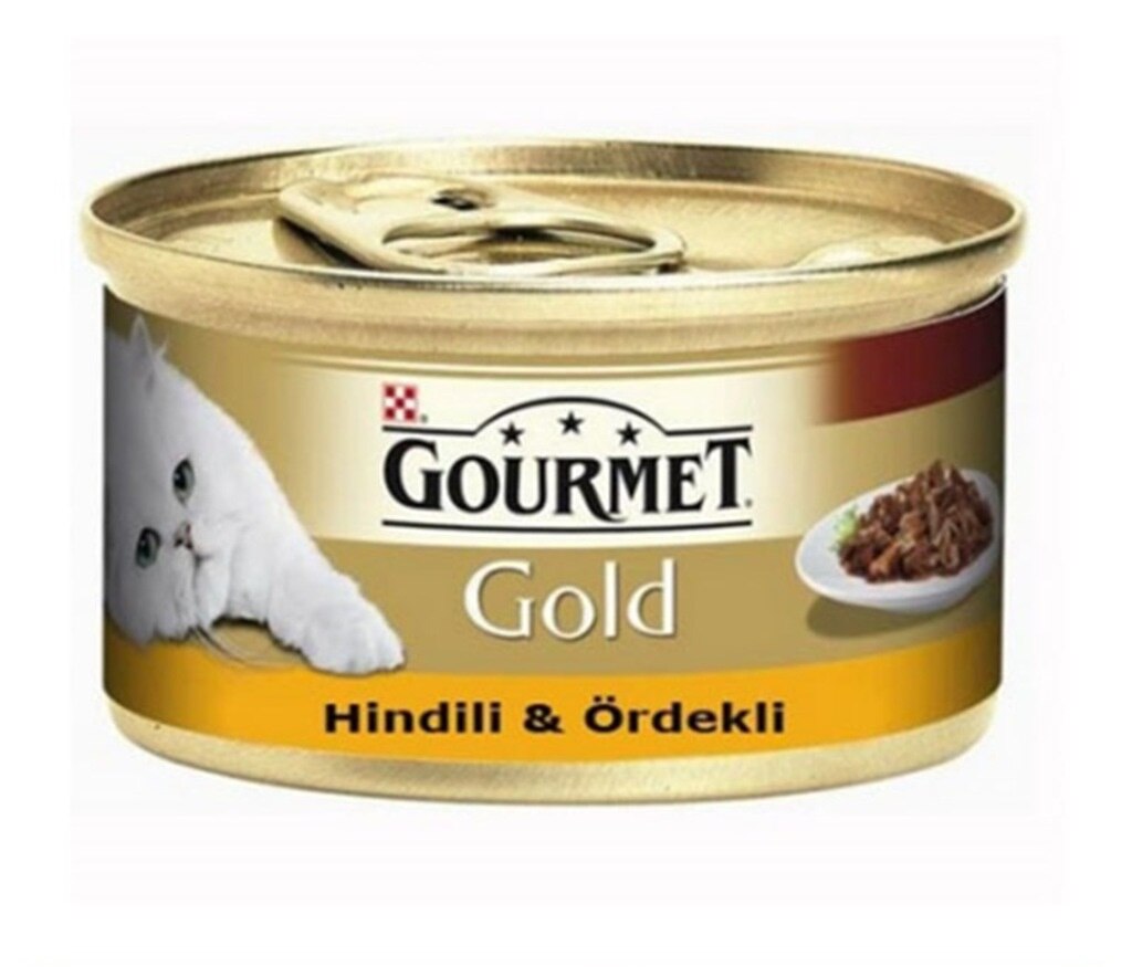 Gourmet Gold Çifte Lezzet Hindi Etli ve Ördekli Yetişkin Kedi Konserve Yaş Maması 24X85 gr