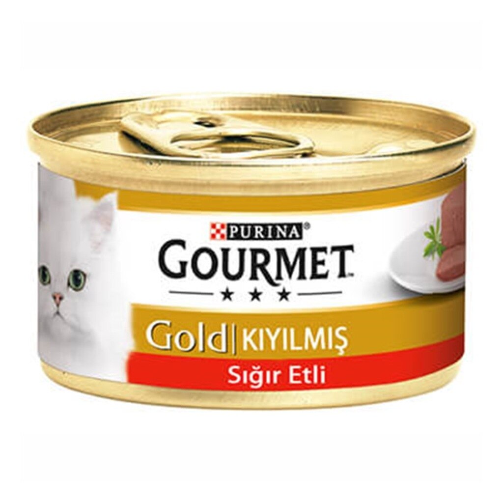 Gourmet Gold Kıyılmış Sığırlı Yetişkin Kedi Konserve Yaş Maması 24X85 gr