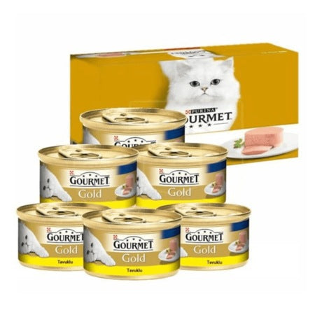 Gourmet Gold Kıyılmış Tavuklu Yetişkin Kedi Konserve Yaş Maması 85 gr (6 Al-5 Öde)