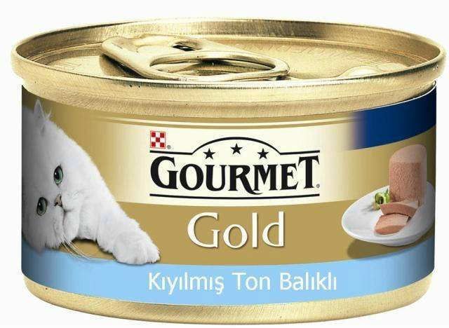 Gourmet Gold Kıyılmış Ton Balıklı Yetişkin Kedi Konserve Yaş Maması 12X85 gr