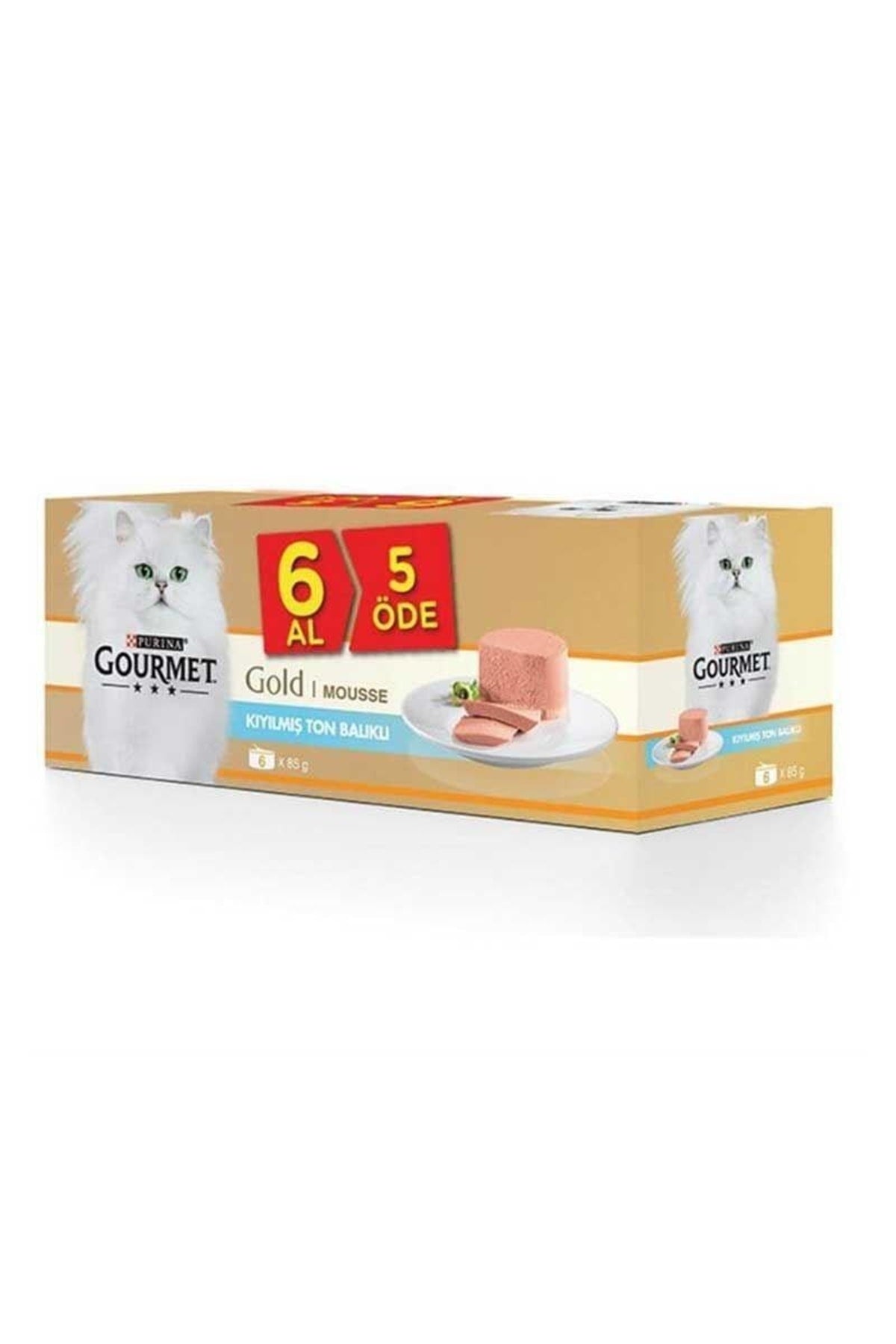 Gourmet Gold Kıyılmış Ton Balıklı Yetişkin Kedi Konserve Yaş Maması 85 gr (6 Al-5 Öde)