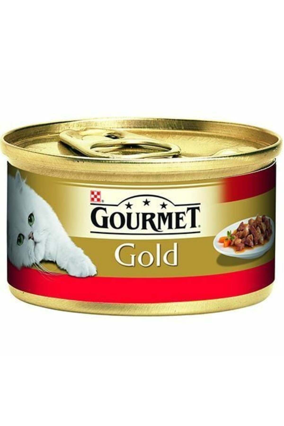 Gourmet Gold Parça Etli Sığırlı Yetişkin Kedi Konserve Yaş Maması 85 gr