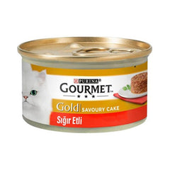 Gourmet Gold Savoury Cake Sığır Etli Konserve Yetişkin Kedi Maması 24 X 85 G