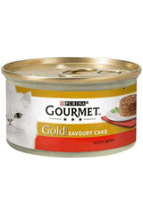 Gourmet Gold Savoury Cake Sığırlı Yetişkin Kedi Konserve Yaş Maması 85 gr