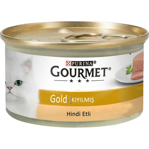 Gourmet Gold Kıyılmış Hindili Yetişkin Kedi Konserve Yaş Maması 85 gr