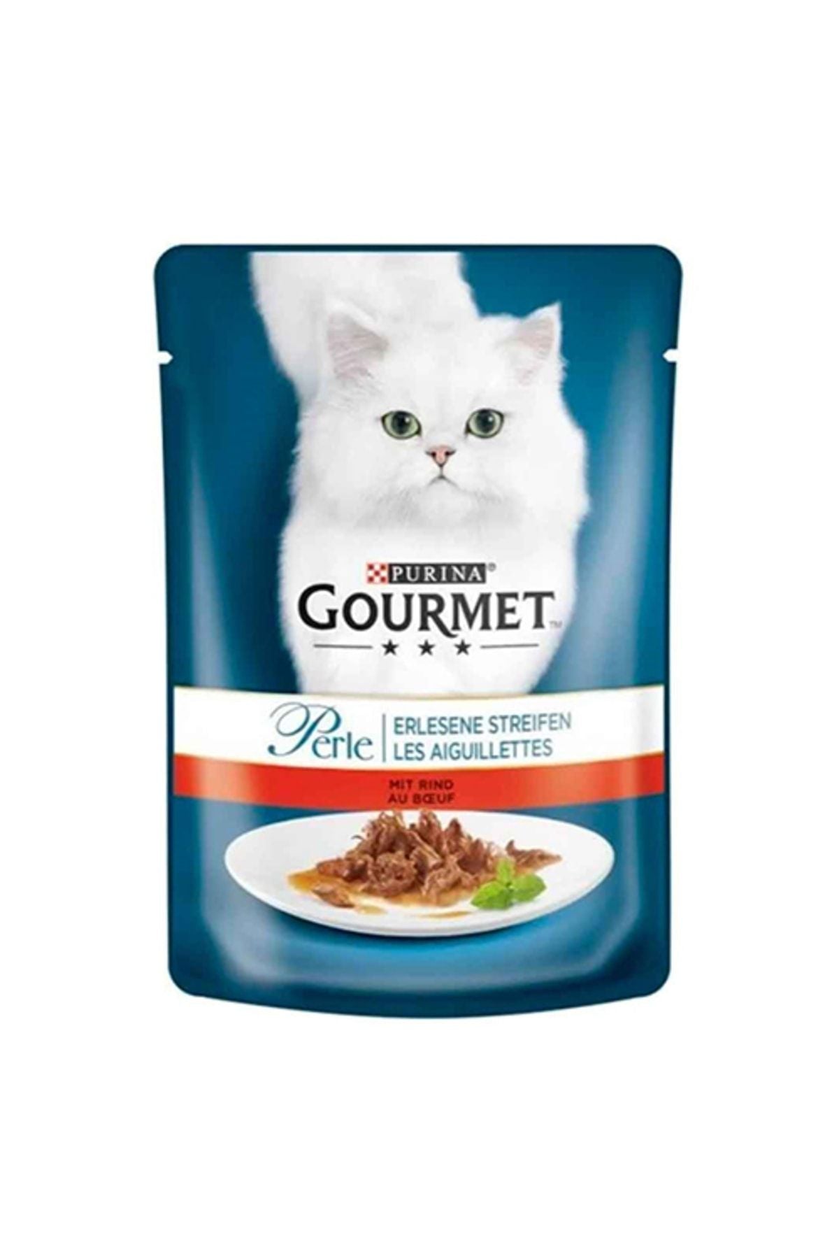 Gourmet Perle Izgara Sığırlı Yetişkin Kedi Yaş Maması 26X85 gr